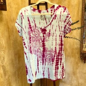 COPY - 2 Tees for $20 💥 Stranded Blue & Pink V-Neck Tee.  Size XXL.